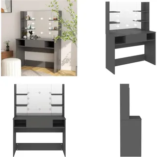 vidaXL Schminktisch mit LED Beleuchtung 100x40x135 cm MDF Grau - Schminktisch - Schminktische - Kommode - Kommoden - Grau