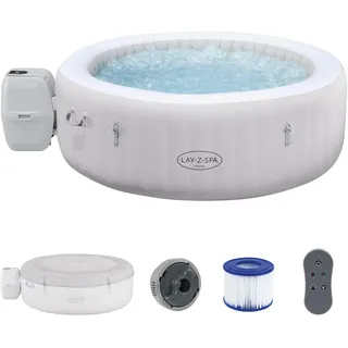 Bestway LED Whirlpool Outdoor für 6 Personen Lay-Z-Spa Paris AirJet Ø 196 x 66 cm - Grau