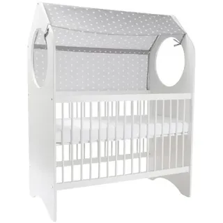 Kinderbett mit Himmel Devotvar LAIR Bett mit Himmel und abnehmbaren Trennwänden 120 × 60 cm (2*KARTON)