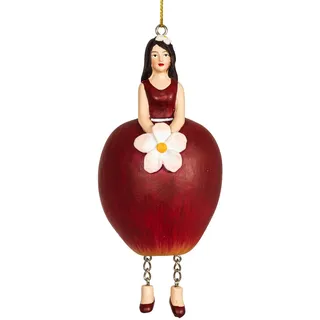 Home of Christmas Deko-Figur Blumenmädchen zum Hängen – Handbemalte Blumenelfe aus Polyresin, Bezauberndes Blumenkind im Blütenkleid für Frühlings- & Sommerdeko (Apfel 12 cm)