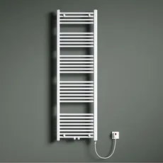 Mai & Mai Badheizkörper Elektrisch 60x160 cm Weiß, Handtuchwärmer für Strom, Seitenanschluss, Röhrenheizkörper Badheizung mit Heizstab 800W