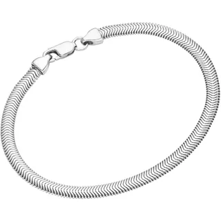 Smart Jewel Armband gedrückte Schlangenkette massiv, Silber 925 Armbänder & Armreife Silber Damen