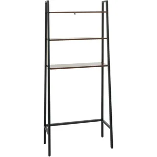 Mendler Standregal HWC-K82, Badregal Waschmaschinen-Regal Leiterregal, Industrial Metall Holz 155x64x25cm ~ braun