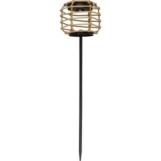 Arti Casa Solarleuchten Garten - Gartenfackeln für Außen mit Warmem LED Licht - Rattan Optik - 12,5x11x55 cm - IP44