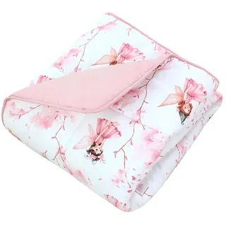TupTam Krabbeldecke für Baby 120x120 cm - Gepolsterte Spieldecke Baby Baumwolle, XXL, OEKO-TEX, Weich & Hautfreundlich, Farbe: Fee Rosa