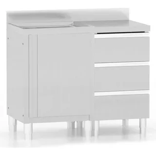 vidaXL Gewerbliche Küchenschränke 2 Stk. Edelstahl - Silber