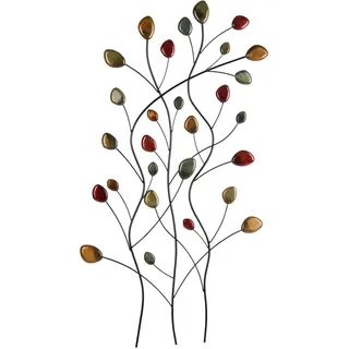 Ambia Home Wanddeko , Braun, Gelb, Grün, Champagner , Metall , 54x100.5 cm , Bilder & Rahmen, Wanddeko