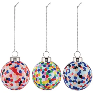 Alessi Proust AM43SET3 - Design Set Bestehend aus 3 Weihnachtskugeln aus Mundgeblasenem Glas, Handdekoriert