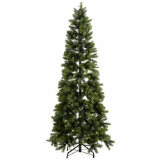 Creativ deco Künstlicher Weihnachtsbaum »Weihnachtsdeko, künstlicher Christbaum, Tannenbaum«, in schlanker Form, mit LED-Lichterkette, grün
