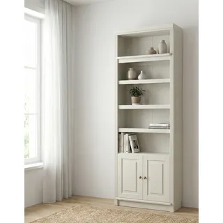 Bücherregal OTTO HOME "mit 2 Türen Soeren Regal Aktenregal B/T/H: 80/29/220 cm", cremeweiß, B:80cm H:220cm T:29cm, Massivholz, Regale, Bücherregal, massive Kiefer, FSC-zertifiziert