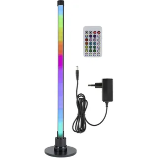 REV Ritter REV – Partylicht musikgesteuert & dimmbar inkl. Fernbedienung – Party Deko RGB Stehlampe 58cm 6W 200lm – LED Lightbar mit Regenbogen & dynamischem Farbwechsel – Alternative zur Discokugel