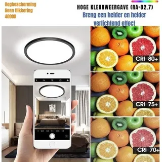 Badezimmer-Deckenleuchte – LED-Deckenlampe fürs Badezimmer – Schwarzes Design – Wasserabweisend für elegante und funktionale Beleuchtung - Blau