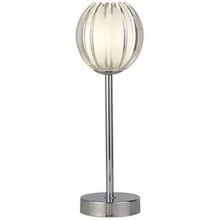 Tischlampe Glas Schirm Metall Chrom G9 Schlafzimmer Nachttisch Leuchte Modern