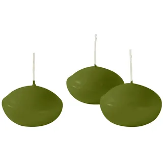 Cereria Di Giorgio Schwimmkerzen Durchmesser 4,5 cm Höhe 2,7 cm 20 St. olivgrün