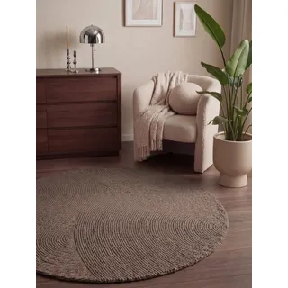 HANSE HOME Calmio Wollteppich Ø 200 cm Taupe