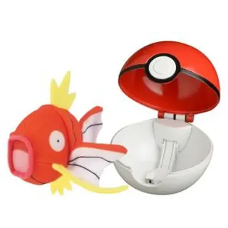 Pokemon Pokeball Action Set mit Plüschfigur Pikachu Bisasam Pummeluff Enton Karpador