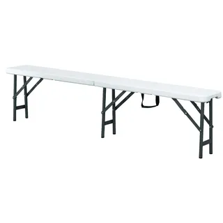 SARO Klappbank – Stahl/Polyethylen – 183 cm – Belastbar bis 400 kg – Kofferlösung – Für Events & Outdoor – Modell Siesta