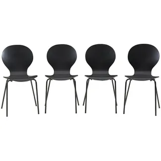 [en.casa] Esszimmerstuhl Etne 4er Set Schwarz