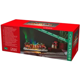 Konstsmide LED Szenerie Zug mit zwei Waggons und rotierendem Weihnachtsbaum, 19 bunte Dioden, batteriebetrieben