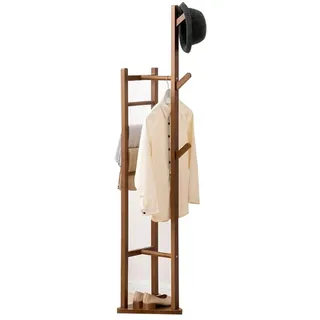 DODOBD Freistehender Garderobe in Baumform,Kleiderständer Holz,Garderobenständer Holz,Kleiderständer Schmal,Floor Coat Rack,Standgarderobe Aus Holz mit Haken,Freistehender Kleiderständer