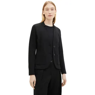 TOM TAILOR Sweatblazer "Fitted" mit aufgesetzten Taschen und Struktur, deep schwarz