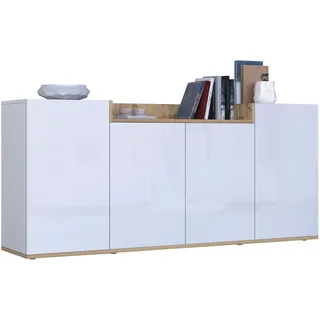 OTTO home BOLSENA 160 x 71,2 x 35 cm Weiß / Eiche Wotan