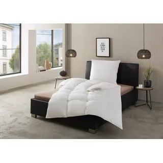 RIBECO Federbettdecke + Federkissen »Laram, 2-tlg. Naturprodukt zum TOP-Preis!« Decke mit Kissen, verschiedene Größen, Bettdecke 135x200, 155x220 cm, weiß