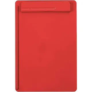 Maul Klemmbrett A4 MAULgo Recycling | Nachhaltiges Schreibbrett im A4 Format | Hochwertige, moderne Schreibmappe aus 85% recyceltem Kunststoff | Klemmbrett ausgezeichnet mit Blauer Engel | Rot