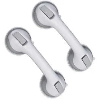 Relaxdays Haltegriff Sauggriff 2er Set für Dusche & Badewanne 70 kg grau/weiß