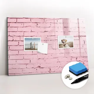 Tulup Magnettafel Pink, Glas 60x40x0.4 cm Dekoration, Magnettafeln , Pinnwände