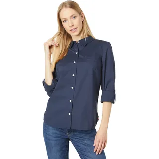 Tommy Hilfiger Button-Down-Shirts für Damen, lässige Oberteile, Kapitän des Himmels (Sky Captain), XX-Large