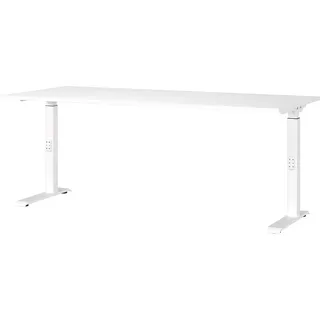 Germania Schreibtisch weiß rechteckig, C-Fuß-Gestell weiß 180,0 x 80,0 cm