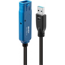 Bild USB-Kabel USB-A Buchse, USB-A Stecker 15.00m Schwarz Aktiv mit Signalverstärkung 43229