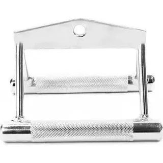HMS UW05 Doppelgriff Chromstahl gerändelt für Lat- und Kabelzugstation, 150mm Griffabstand, 25mm Griffdurchmesser - Silber