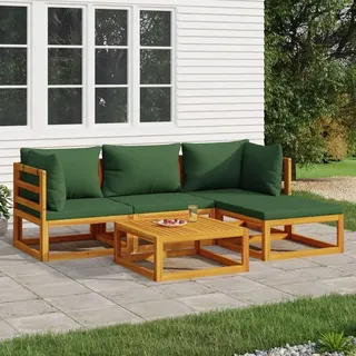 Festnight Lounge Gartenmöbel Set Holz Akazie 5-tlg Sitzgarnitur Outdoor Sofa Tisch