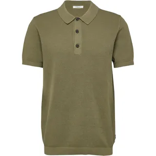 s.Oliver Herren Strick-Poloshirt grün Regular Fit - Grün