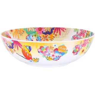 Les Jardins de la Comtesse - Große Salatschüssel aus Melamin – Bahiapapageien – 4 l / Ø 31 cm – mehrfarbig – Geschirr praktisch unzerbrechlich MelARTmine