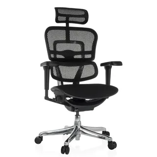 HJH Office Ergohuman Netzstoff Schwarz