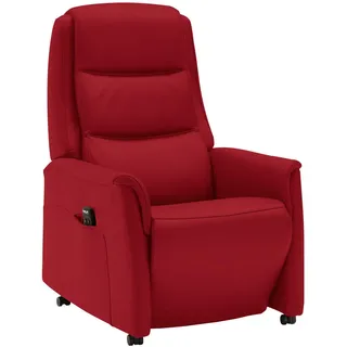 Valdera Fernsehsessel , Rot , Kunststoff , Echtleder , Semi-Anilinleder , 70x107x88 cm , Goldenes M, Made in Eu , Lederauswahl, Stoffauswahl, Relaxfunktion, Netzbetrieb, Aufstehhilfe , Wohnzimmer, Sessel, Ledersessel