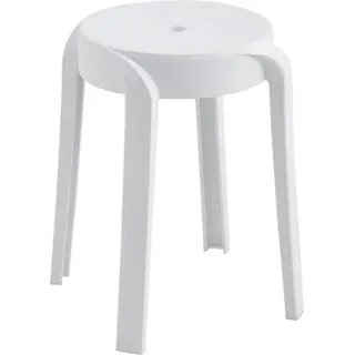 HOME DELUXE Hocker NIVO – Stapelbar, Weiß (10er Set) | Platzsparende Sitzhocker für Küche, Wohnzimmer & Garten - Beige