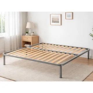 Talamo Italia - Doppelbettgestell Ambrosia, orthopädisches Untergestell aus Birkensperrholz mit 13 Lattenrosten, 100 % Made in Italy, 120 x 200 x 34 cm
