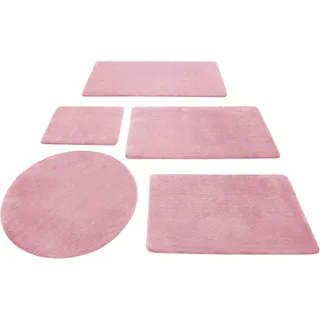Wecon home Basics Badematte "Joris" Höhe 20 mm rutschhemmend beschichtet strapazierfähig waschbar, viele Größen, Badezimmerteppich, uni, rosa