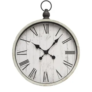 Levitantes Wanduhr - Elegante Uhr, 44 x 37,5 x 6 cm, mit Retro-Zeiger in Beige