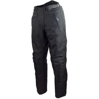 ROLEFF RACEWEAR Schwarze Motorradhose mit herausnehmbarem Thermofutter, Protektoren und Weitenverstellung, für Sommer und Winter, Größe XS