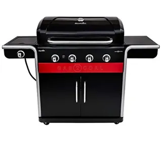 Char-Broil Gas2Coal 440 Hybrid Grill - 4 - Brenner Gas & Kohlegrill mit Seitenbrenner, Schwarz