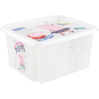 KEEEPER Aufbewahrungsbox mit Deckel, Dreh- und stapelbar, Für Kinder, 24 l, karolina Natural Transparent