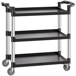Vevor Mehrzweckwagen, 226 kg, 3-lagiger Kunststoff-Mehrzweckwagen, 106 x 49 x 98 cm, großer Speisewagen für Lager, Büro, Zuhause, Restaurant, Küche