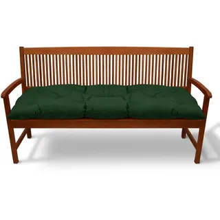 Beautissu Bankauflage Dunkelgrün Textil, 48x10x100 cm Outdoor-Kissen, Bankauflagen