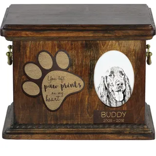 English Setter, Englischer Setter I - Hund Ascheurne, personalisierte Ascheurne mit Foto, Hund Ascheurne von der Marke Art-Dog