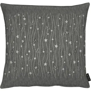 Dekokissen APELT "6301" Gr. 1, silber (anthrazit, silberfarben, gemustert), B:49cm L:49cm, Obermaterial: 65% Polyester, 30% Viskose, 5% Polyacryl, Dekokissen_Sitzkissen_Kissenhüllen, Dekokissen